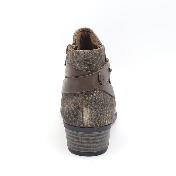 Clarks Women Block Heel Ankle Booties Addiy Gladys Size US 6.5M Olive Leather - Picture 5 of 6